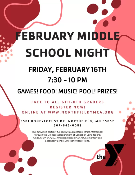 February Middle School Night Flyer